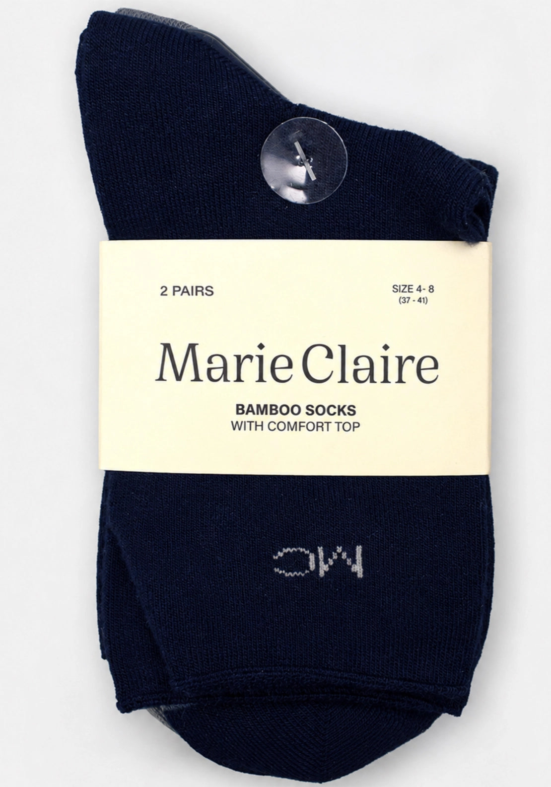 Marie Claire Bamboo Socks 2 Pair Pack - Navy Mix 1 Shaws Department Stores