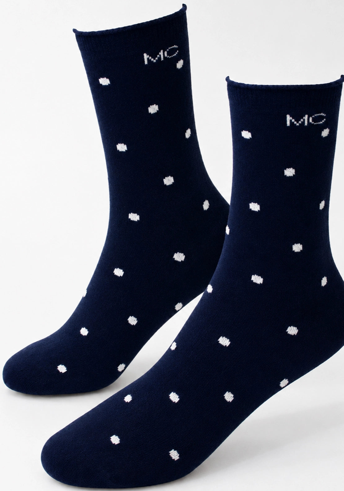 Marie Claire Bamboo Socks 2 Pair Pack - Navy White Mix 3 Shaws Department Stores