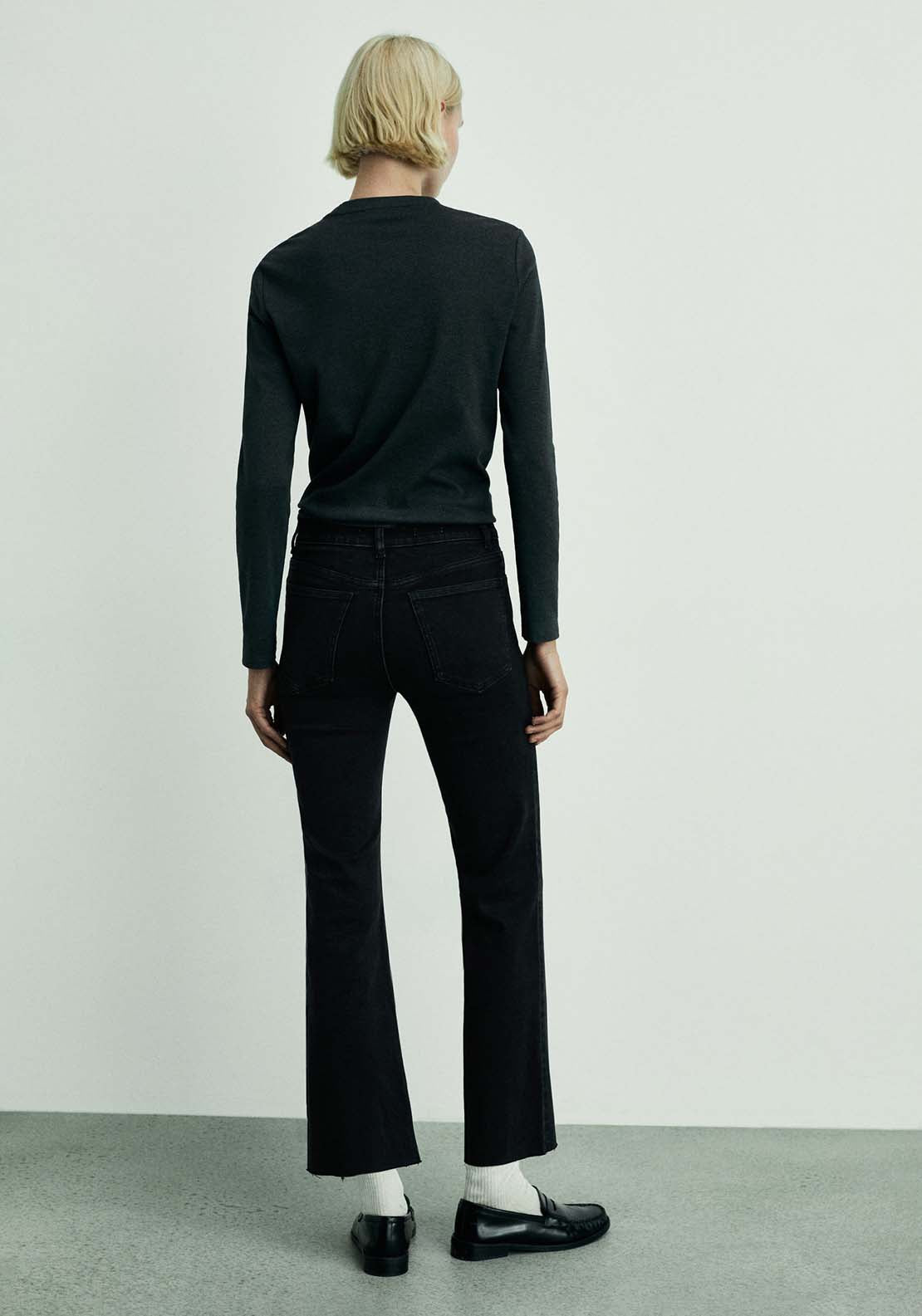 Mango Sienna flared cropped jeans - Open Gray 3 Shaws Department Stores