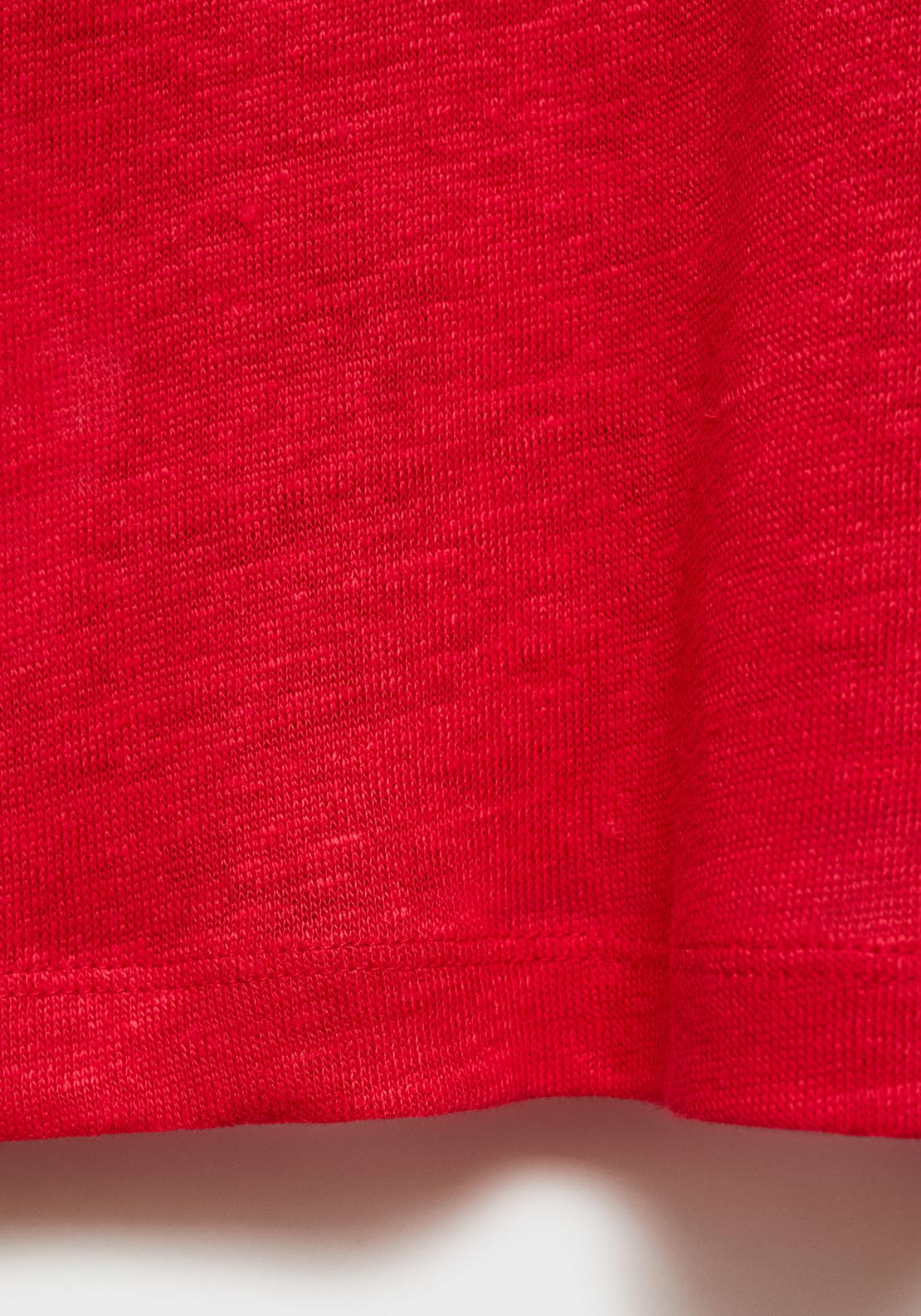 Mango Short Sleeve Linen T-Shirt - Red 5 Shaws Department Stores