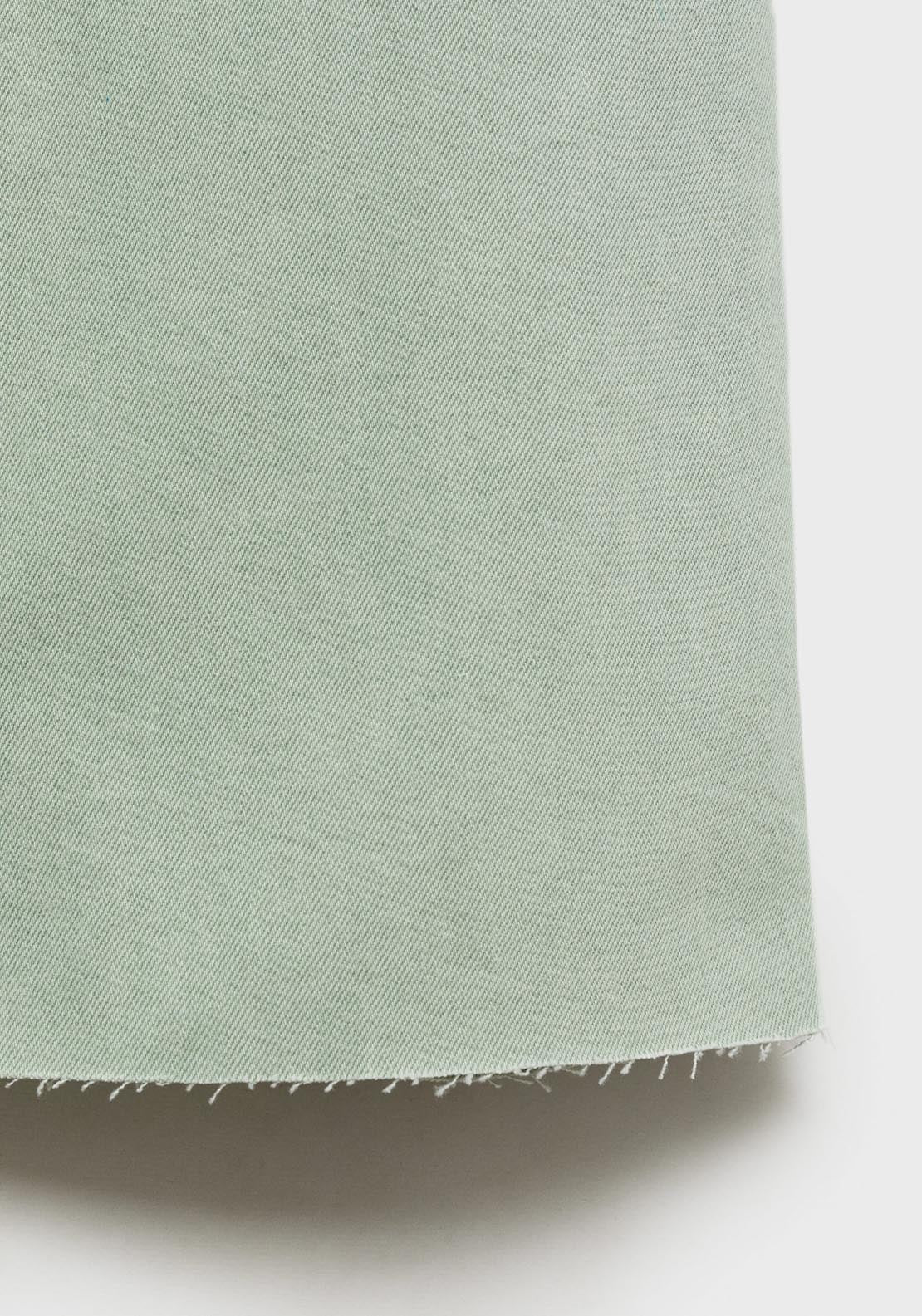 Mango Catherin Culotte High Rise Jeans - Turquoise / Aqua 7 Shaws Department Stores