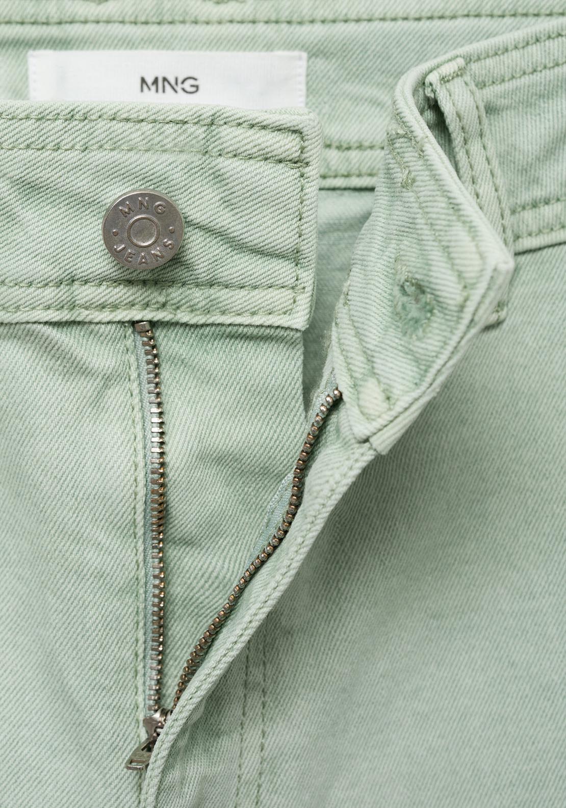 Mango Catherin Culotte High Rise Jeans - Turquoise / Aqua 6 Shaws Department Stores