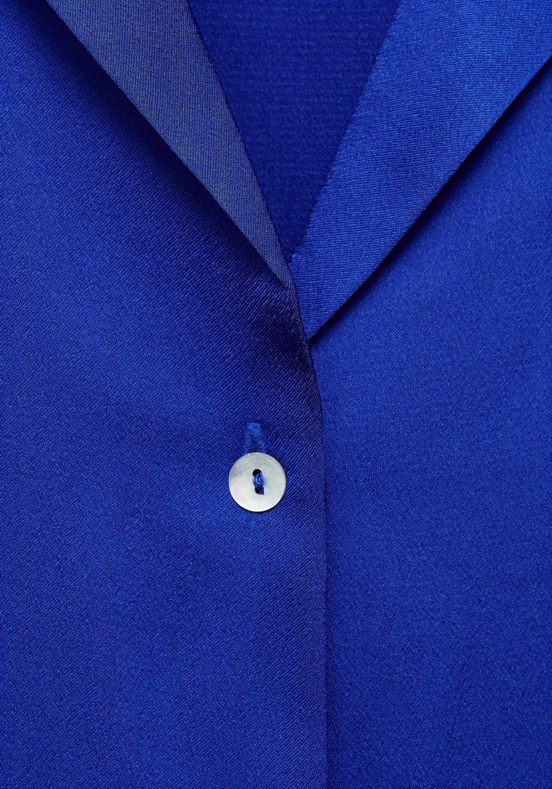 Mango Short Sleeve Satin Shirt - Dark Blue 9 Shaws Department Stores