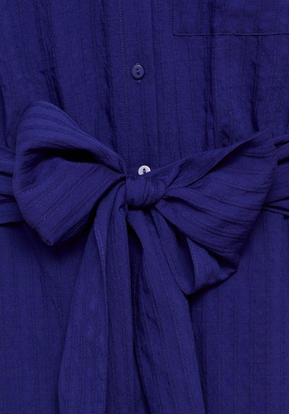 Mango Bow Shirt Dress - Medium Blue 5 Shaws Department Stores