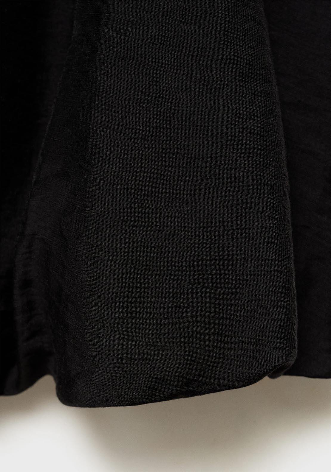 Mango Lyocell Blend Top With Puffed Hem - Black 4 Shaws Department Stores