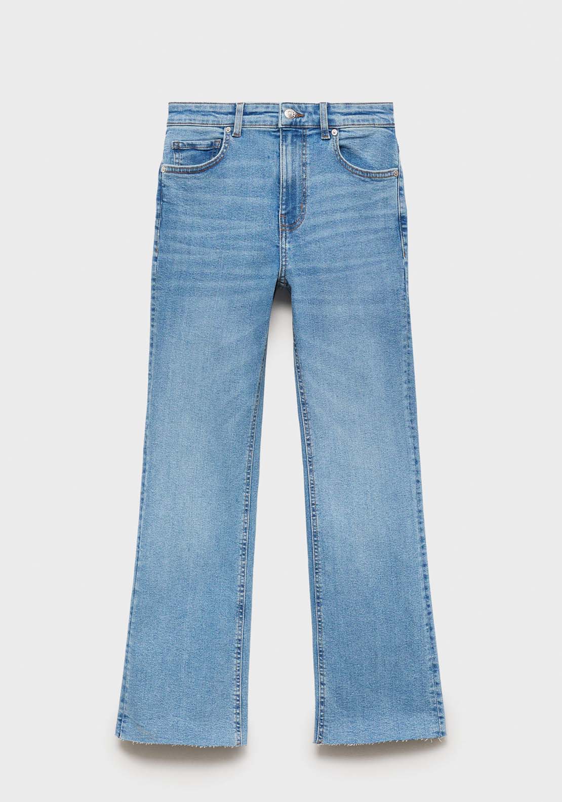 Mango Sienna flared cropped jeans - Open Blue 7 Shaws Department Stores
