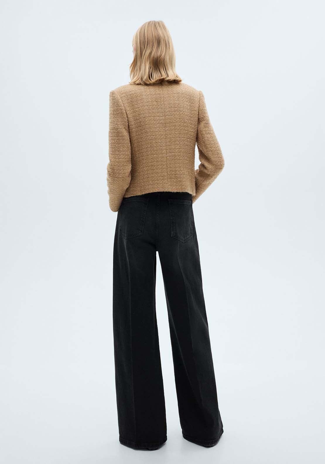 Mango Mandarin collar tweed jacket - Medium Brown 5 Shaws Department Stores