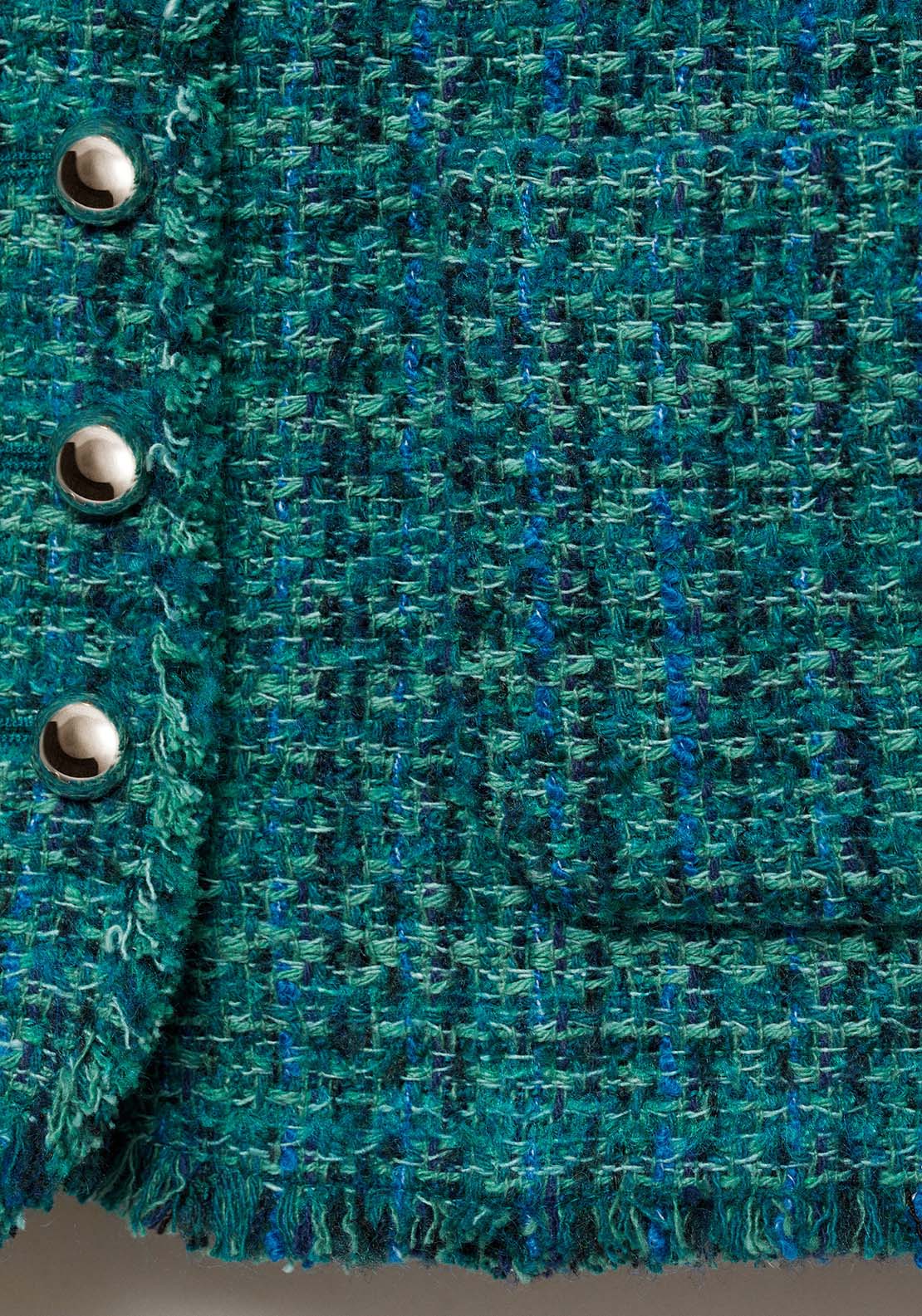 Mango Pocket tweed jacket - Dark Blue 3 Shaws Department Stores