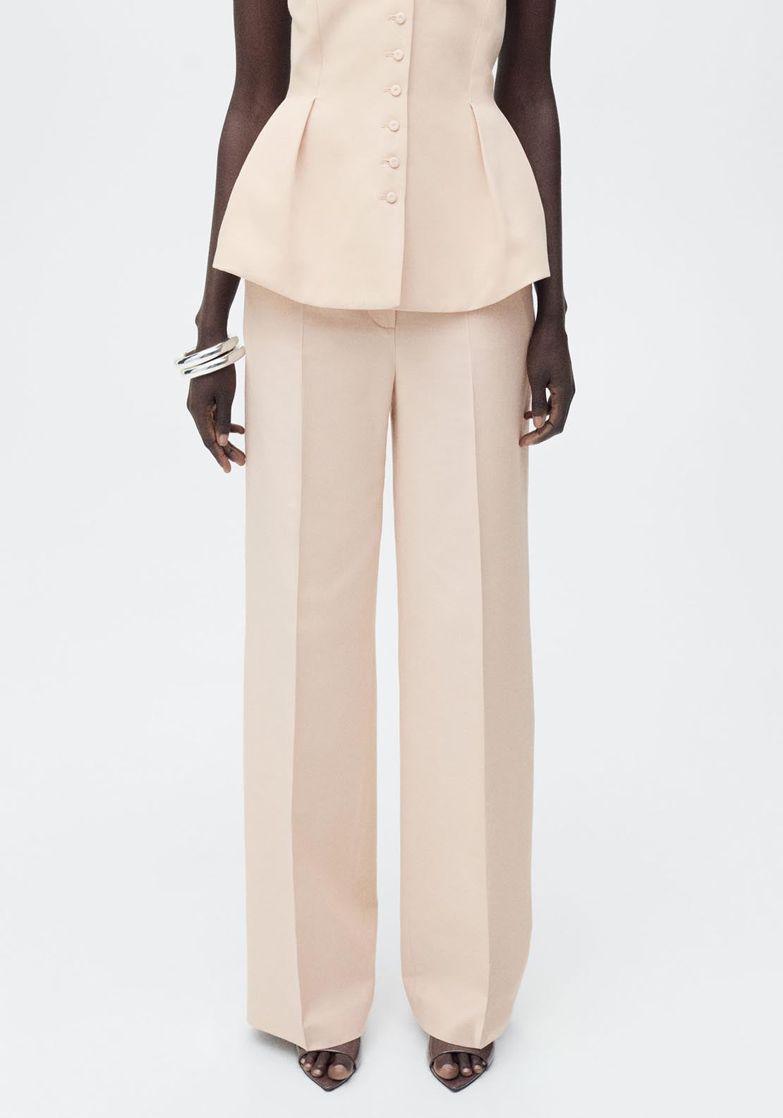 Mango Straight suit trousers - Light/pastel Pink 4 Shaws Department Stores