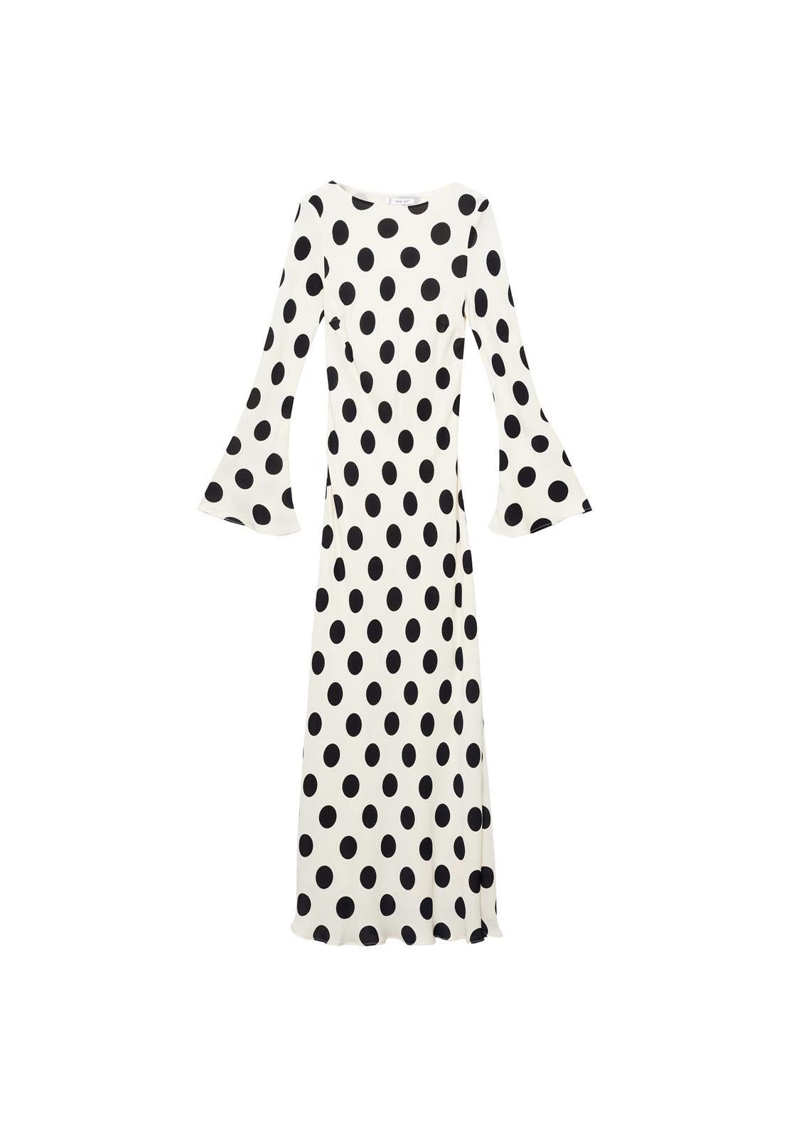 Mango Flared Sleeve Polka-Dot Dress - Light Beige 7 Shaws Department Stores