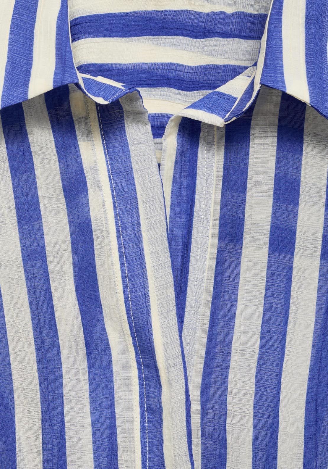 Mango Striped Lyocell Shirt - Light/pastel Blue 6 Shaws Department Stores