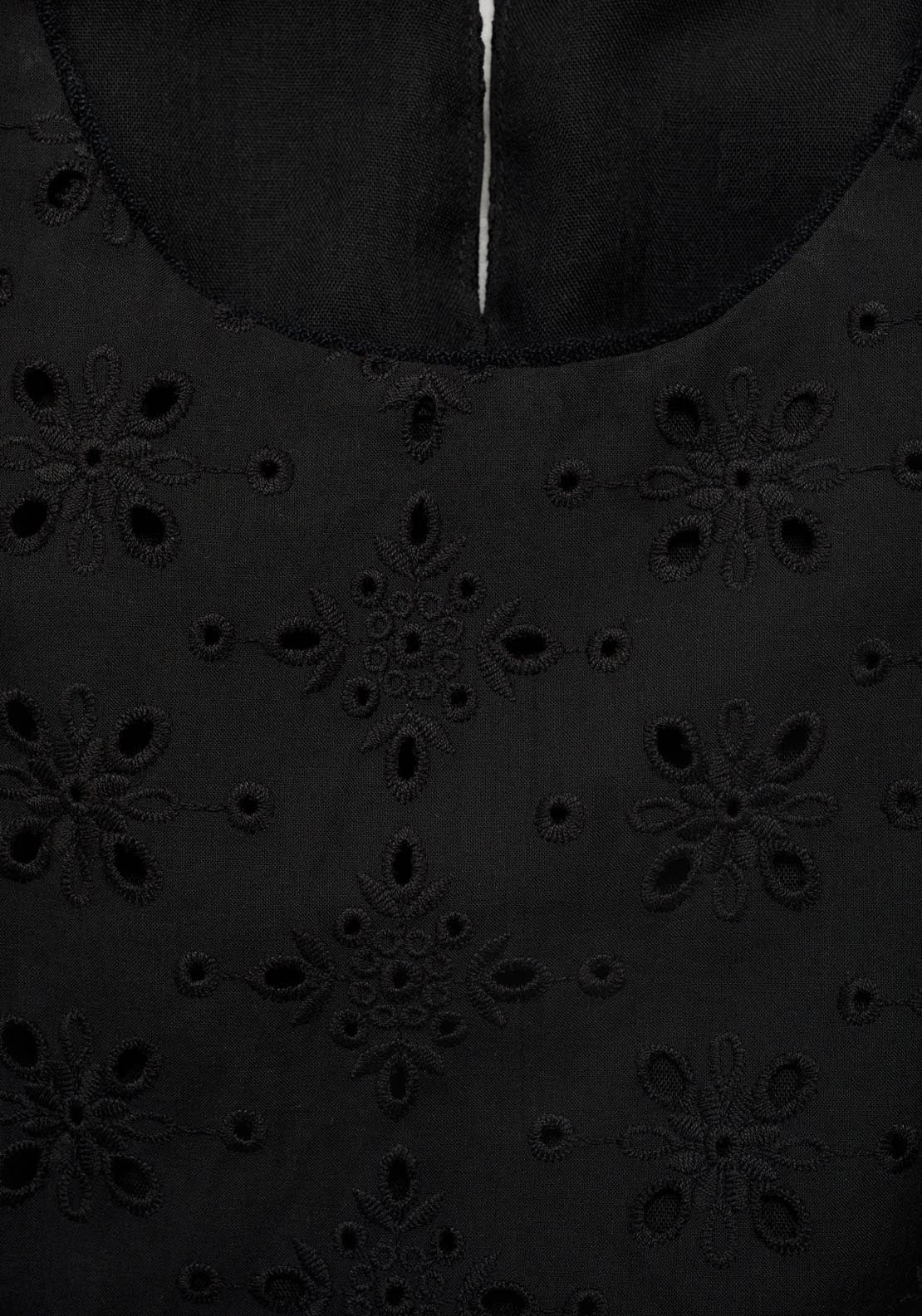 Mango Midi Dress With Openwork Embroidery Motifs - Black 7 Shaws Department Stores