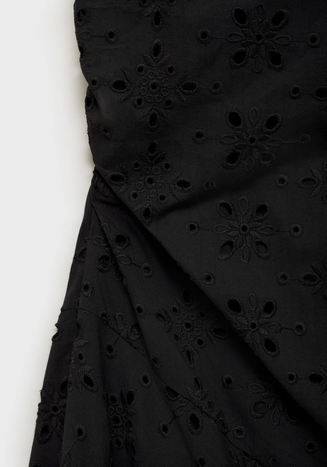 Mango Midi Dress With Openwork Embroidery Motifs - Black 5 Shaws Department Stores