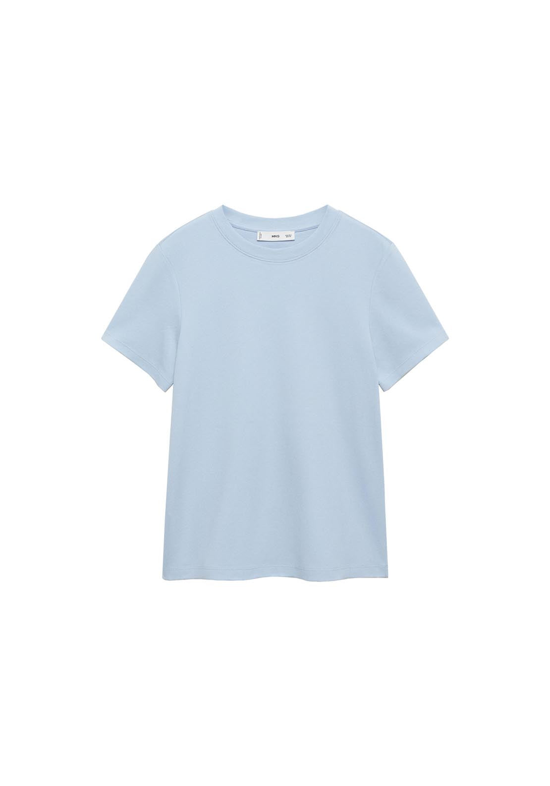Mango Short Sleeve T-Shirt - Light/pastel Blue 9 Shaws Department Stores