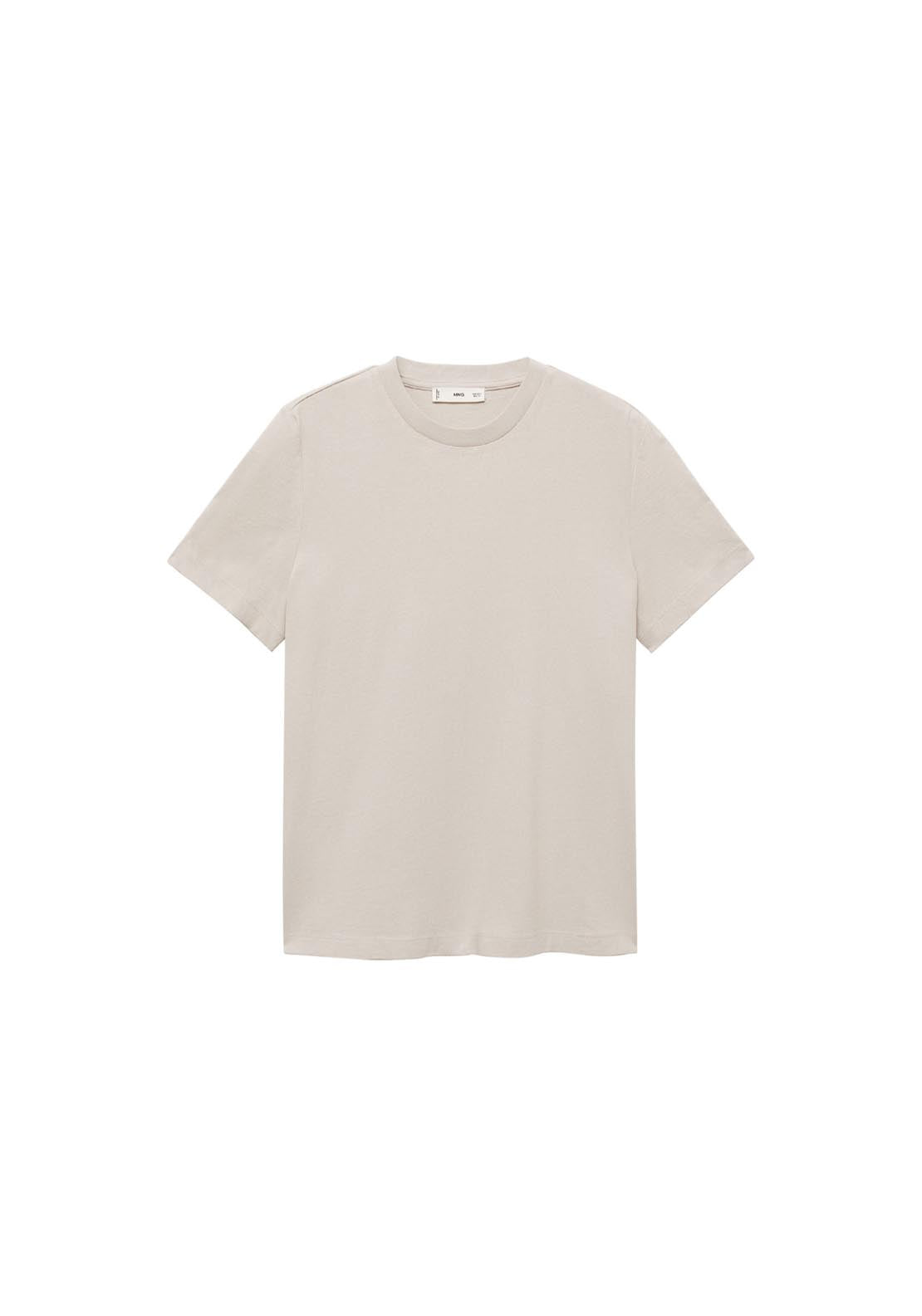 Mango Short Sleeve T-Shirt - Beige 6 Shaws Department Stores