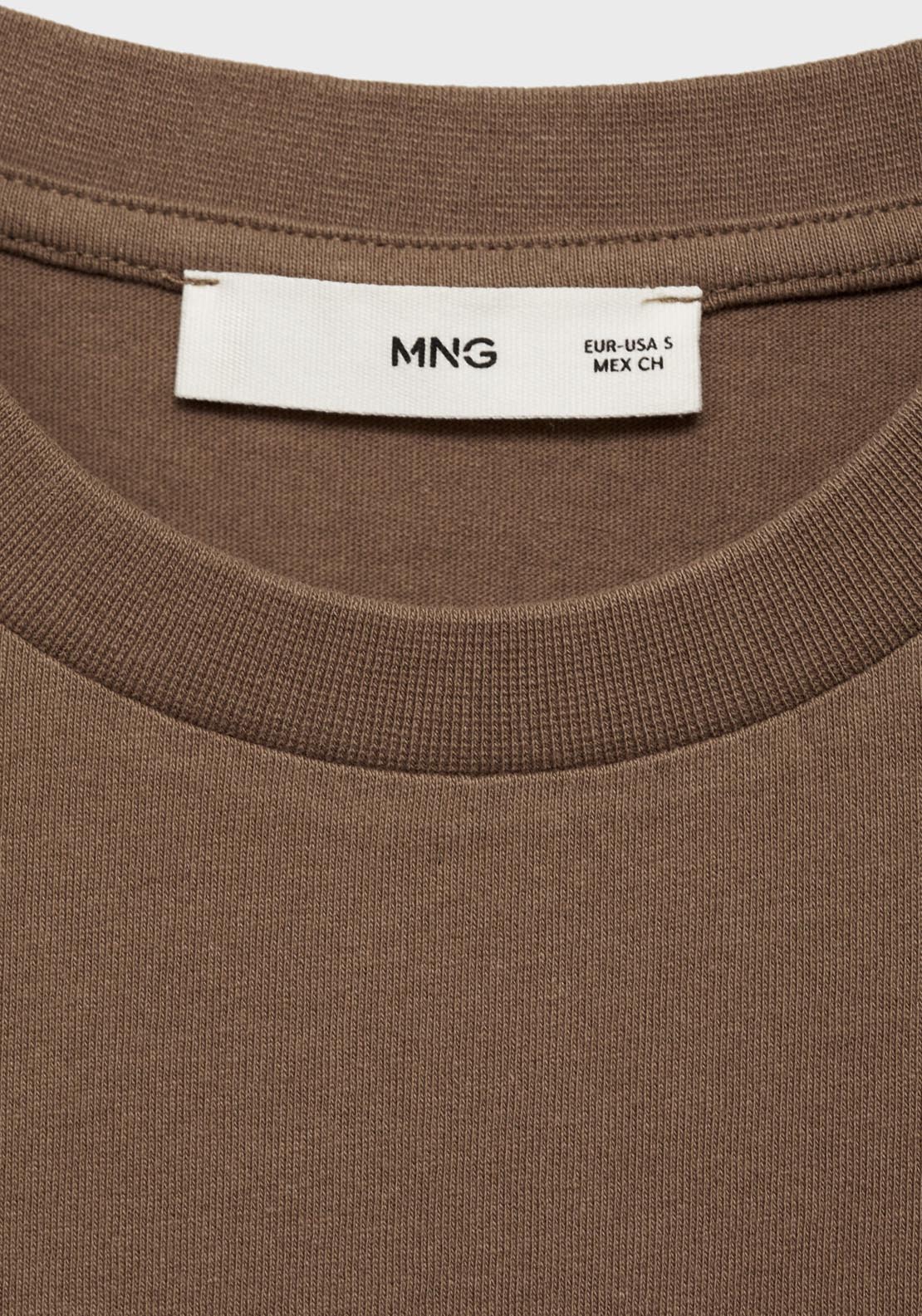 Mango Short Sleeve T-Shirt - Medium Brown 4 Shaws Department Stores