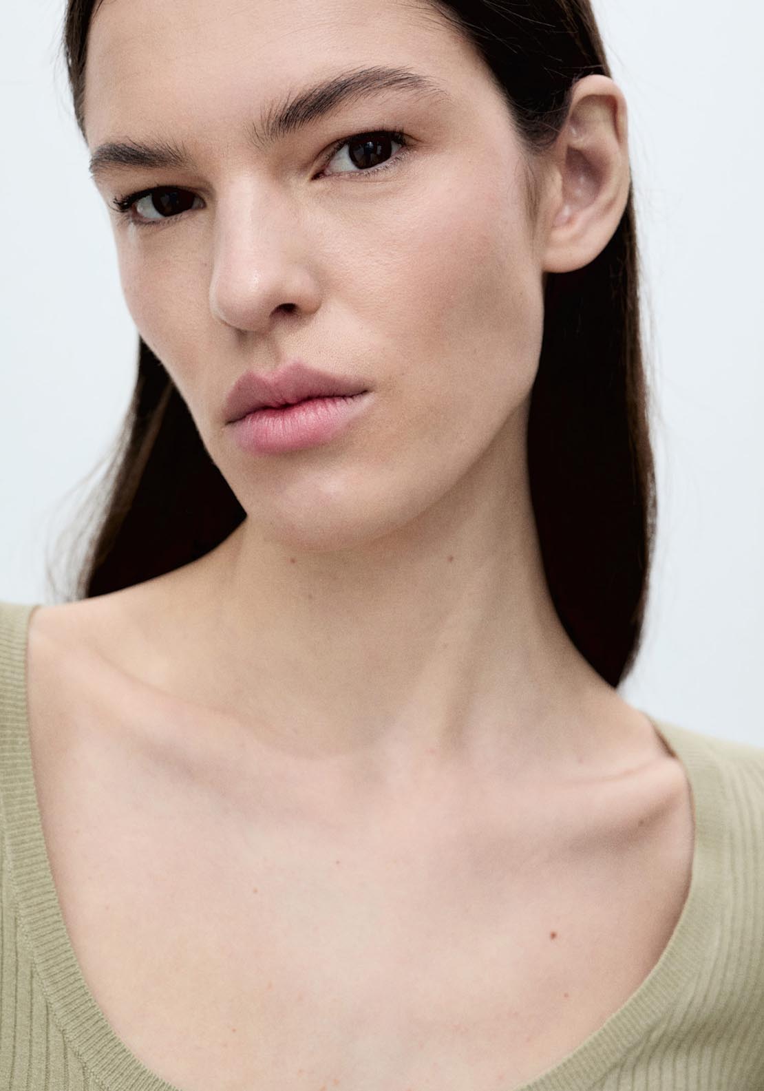 Mango Knitted Ribbed Sweater - Beige/khaki 4 Shaws Department Stores