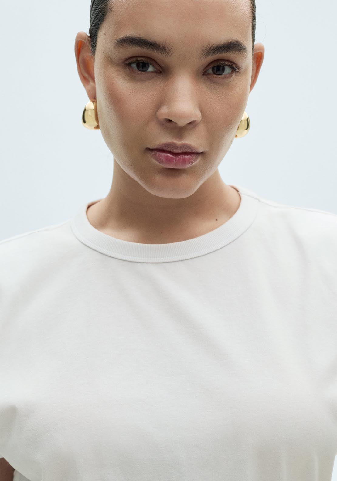 Mango Short Sleeve T-Shirt - White 5 Shaws Department Stores
