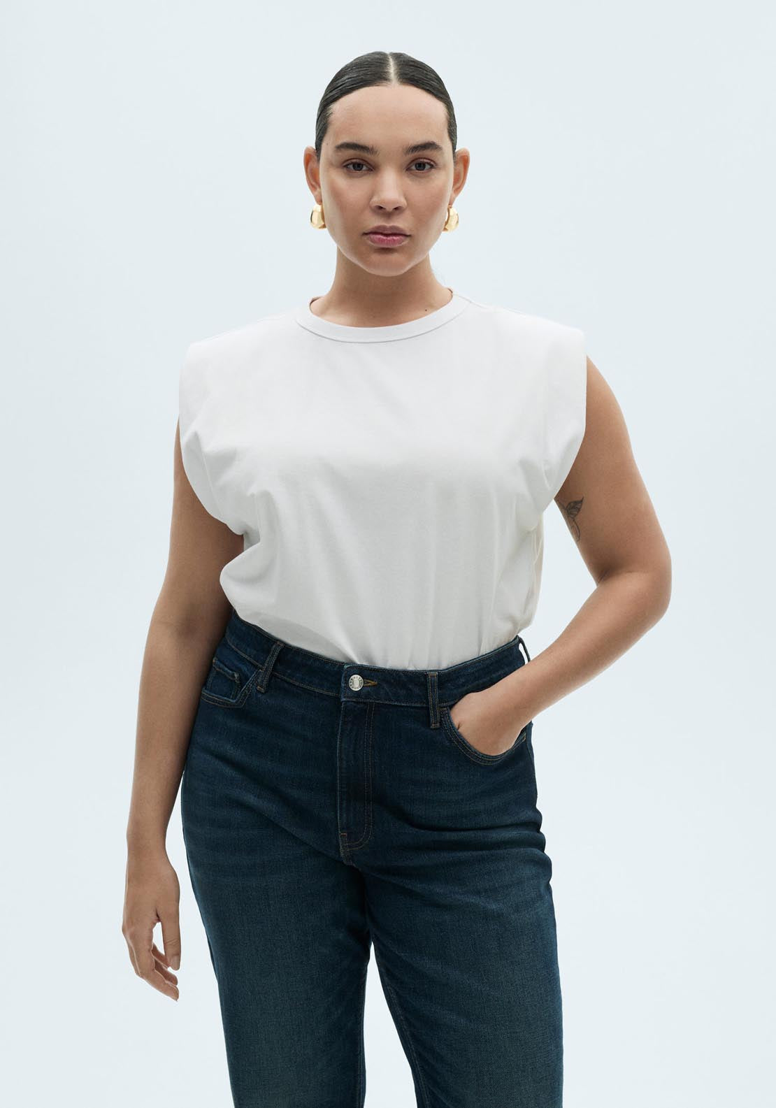 Mango Short Sleeve T-Shirt - White 6 Shaws Department Stores