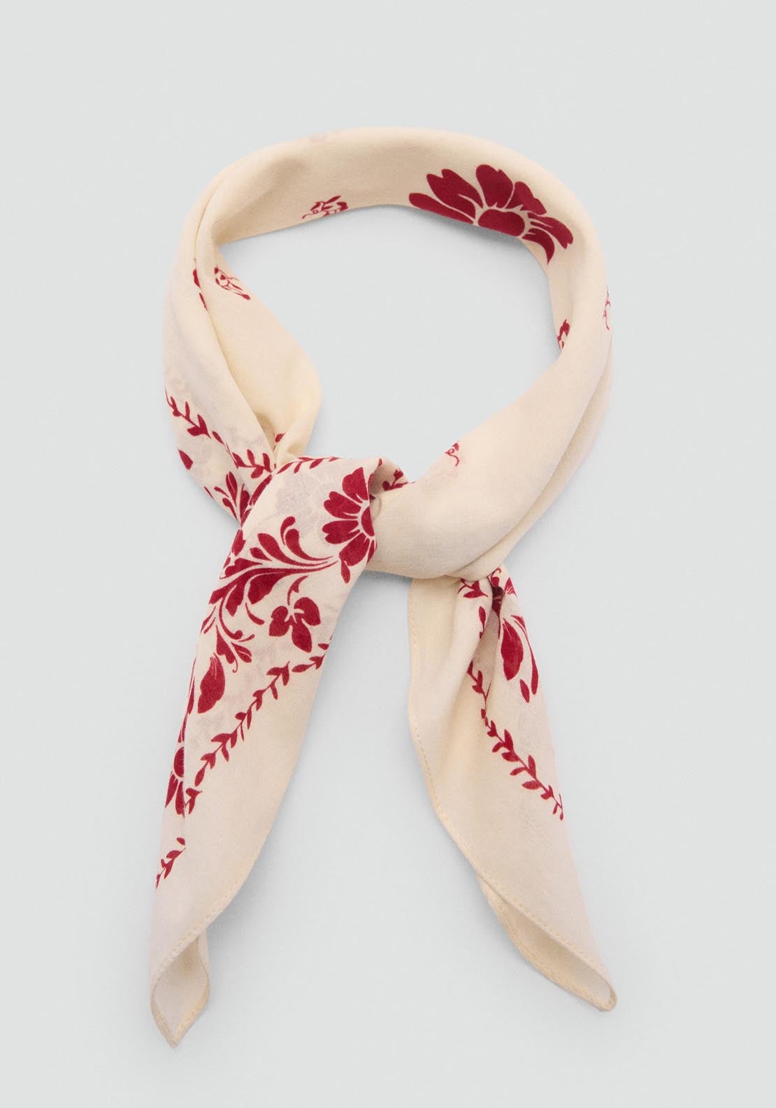 Mango Floral Print Scarf - Red 1 Shaws Department Stores