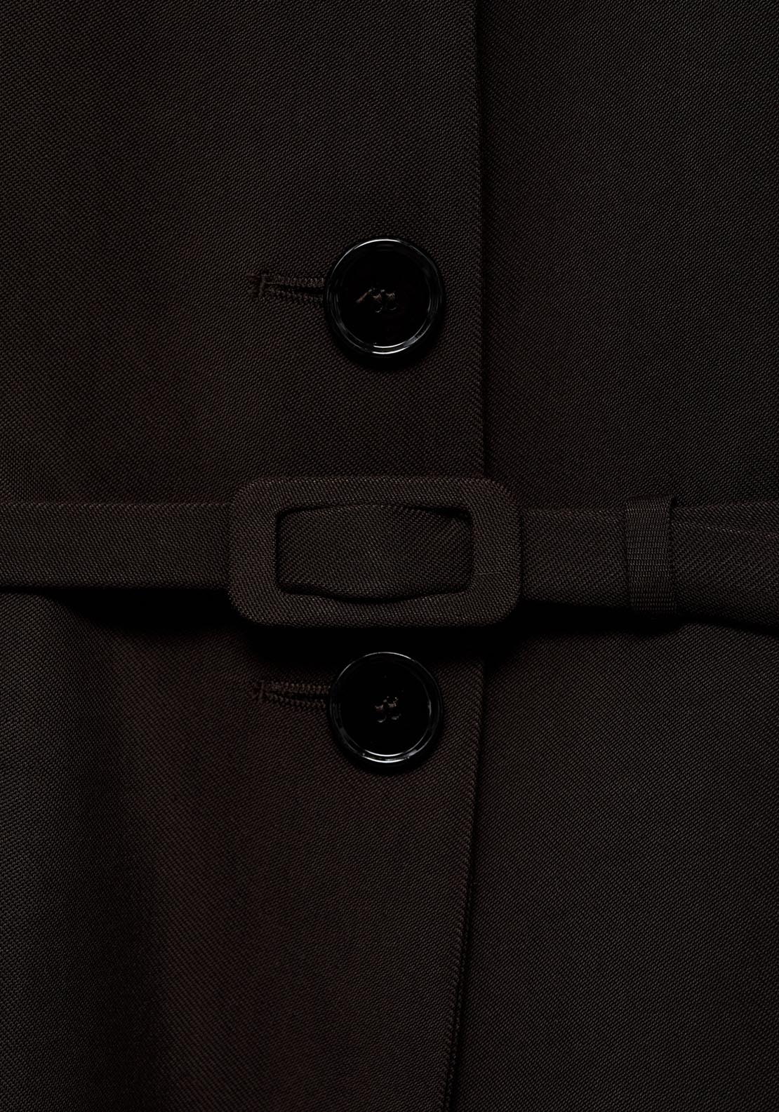 Mango Suit Jacket With Belt - Dark Brown 8 Shaws Department Stores