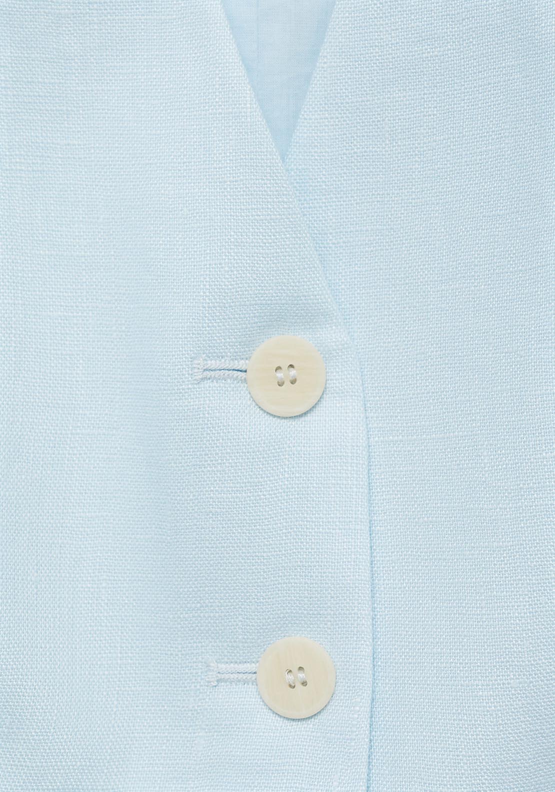 Mango Linen Suit Waistcoat - Light/pastel Blue 10 Shaws Department Stores