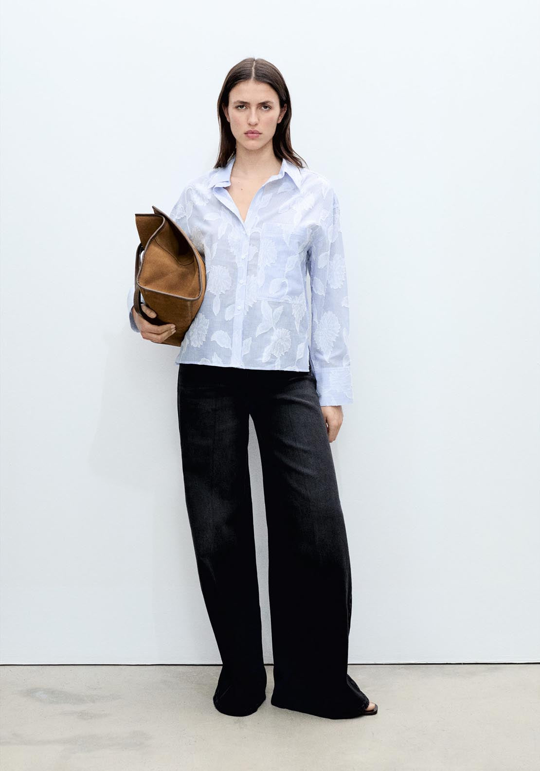 Mango Floral Shirt - Light/pastel Blue 2 Shaws Department Stores