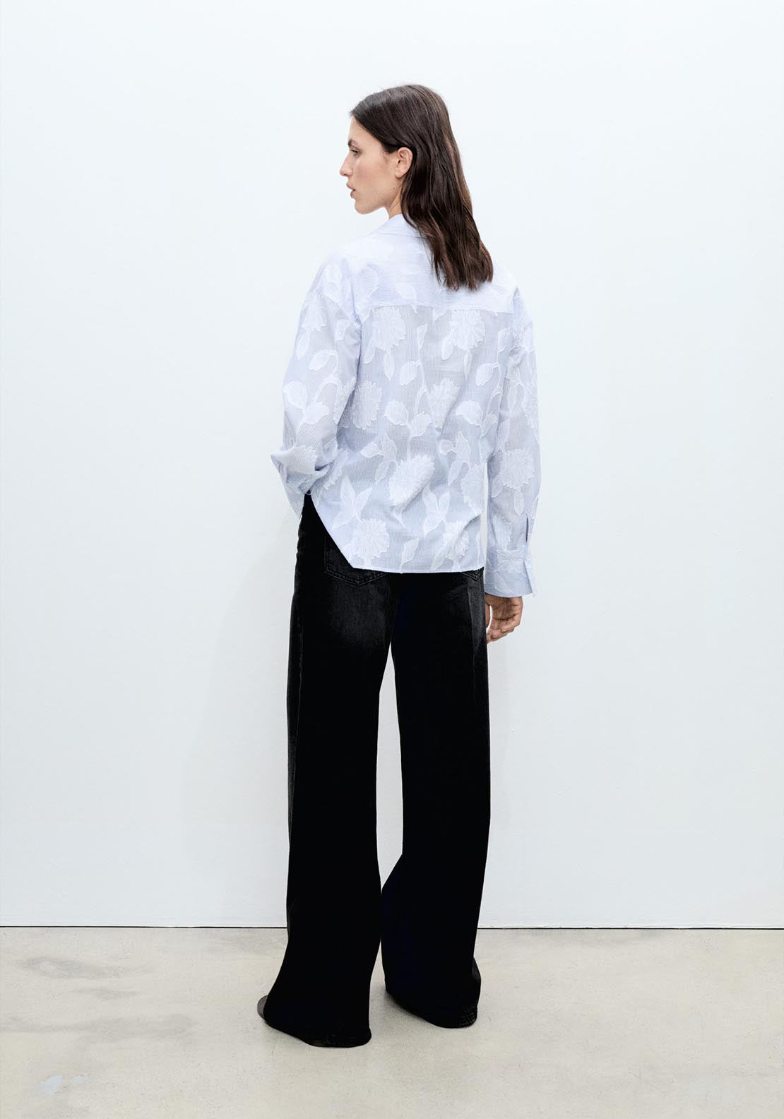 Mango Floral Shirt - Light/pastel Blue 3 Shaws Department Stores