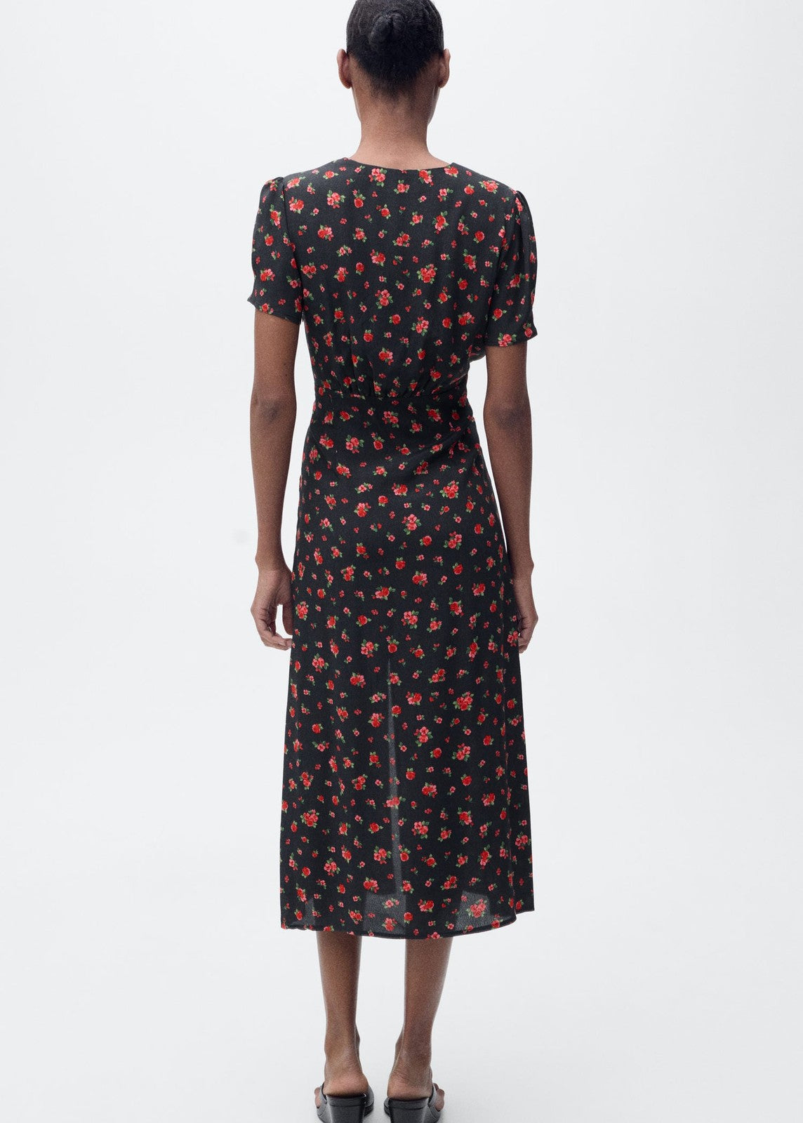 Mango Midi floral dress - Black 3 Shaws Department Stores