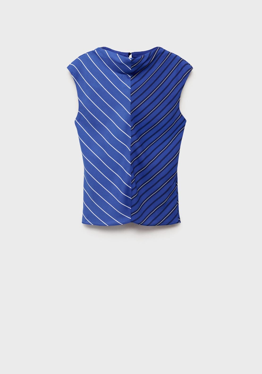 Mango Combined Striped Blouse - Medium Blue 10 Shaws Department Stores