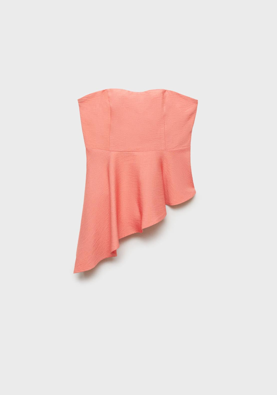 Mango Asymmetric Strapless Top - Bright Red 8 Shaws Department Stores