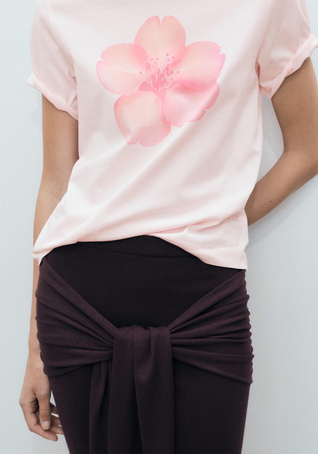 Mango Floral Print T-Shirt - Light/pastel Pink 3 Shaws Department Stores