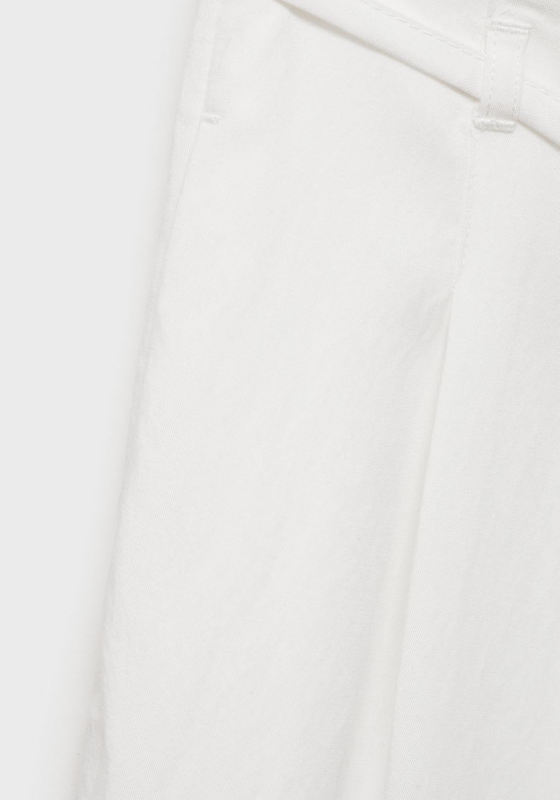 Mango Lyocell Suit Trousers With Bow Belt - White 8 Shaws Department Stores
