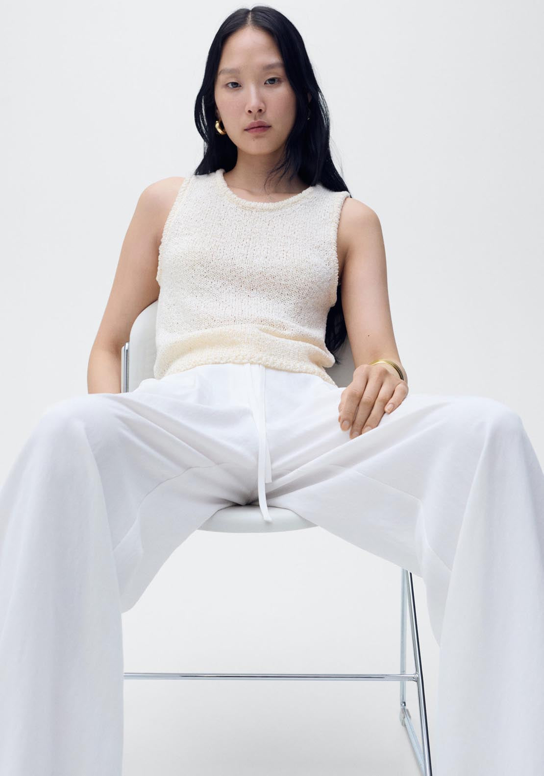 Mango Lyocell Suit Trousers With Bow Belt - White 5 Shaws Department Stores