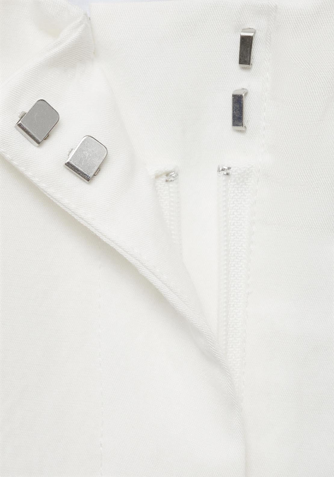 Mango Lyocell Suit Trousers With Bow Belt - White 6 Shaws Department Stores