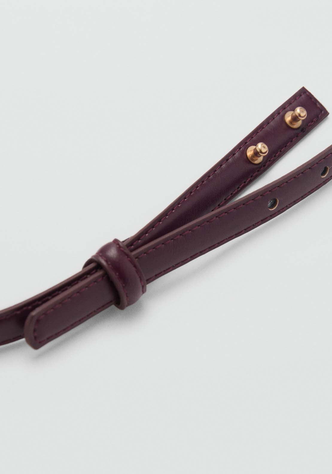 Mango Thin belt with metal buckle - Dark Red 4 Shaws Department Stores