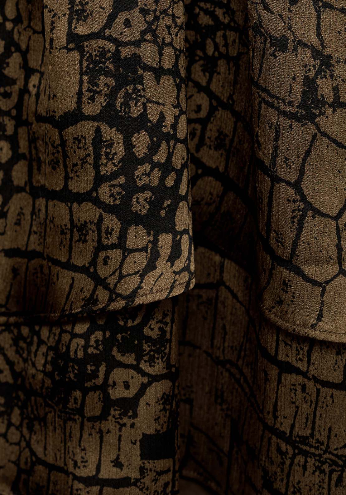 Mango Animal print ruffle dress - Brown 7 Shaws Department Stores