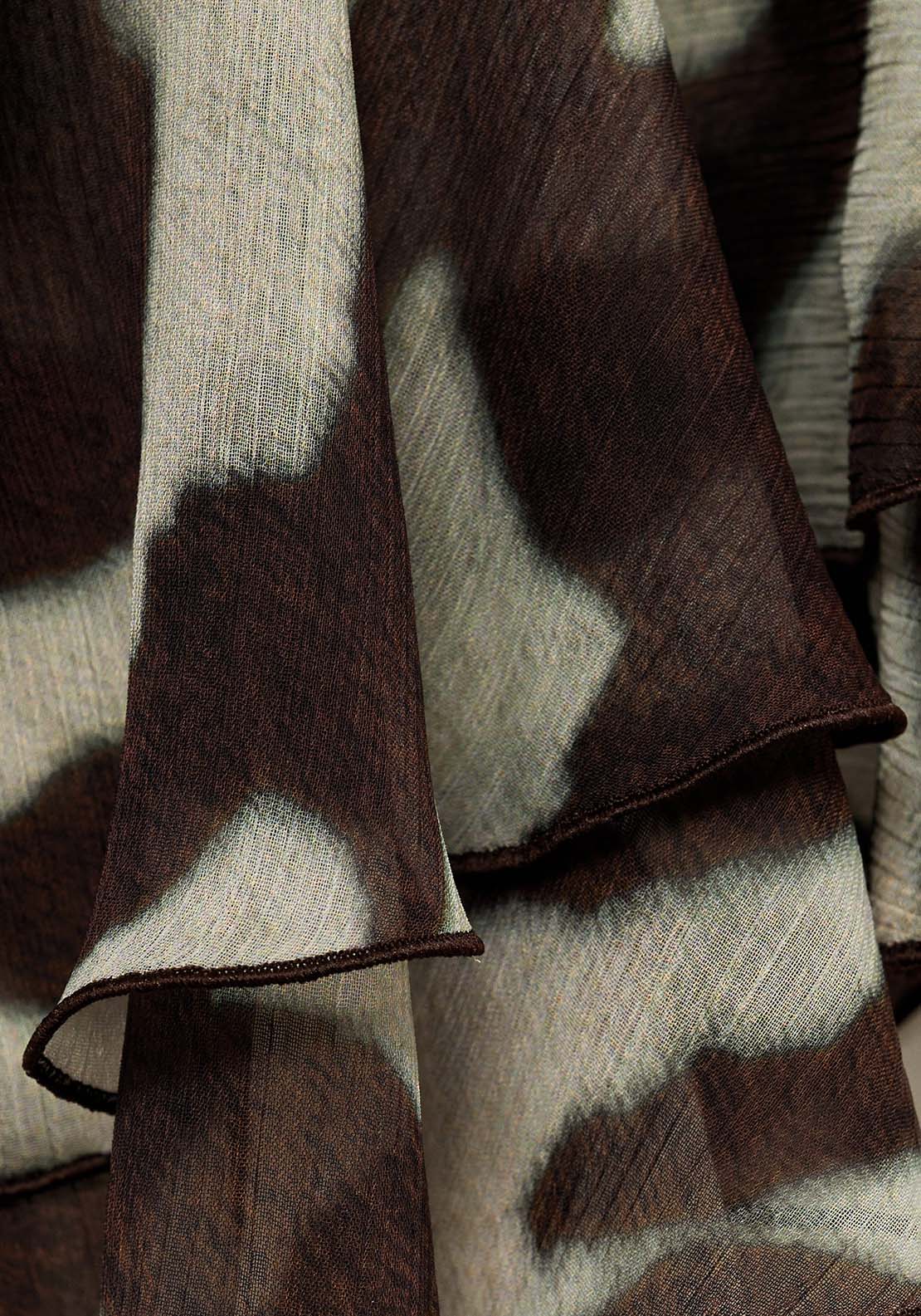 Mango Printed blouse with flared sleeves - Brown 6 Shaws Department Stores