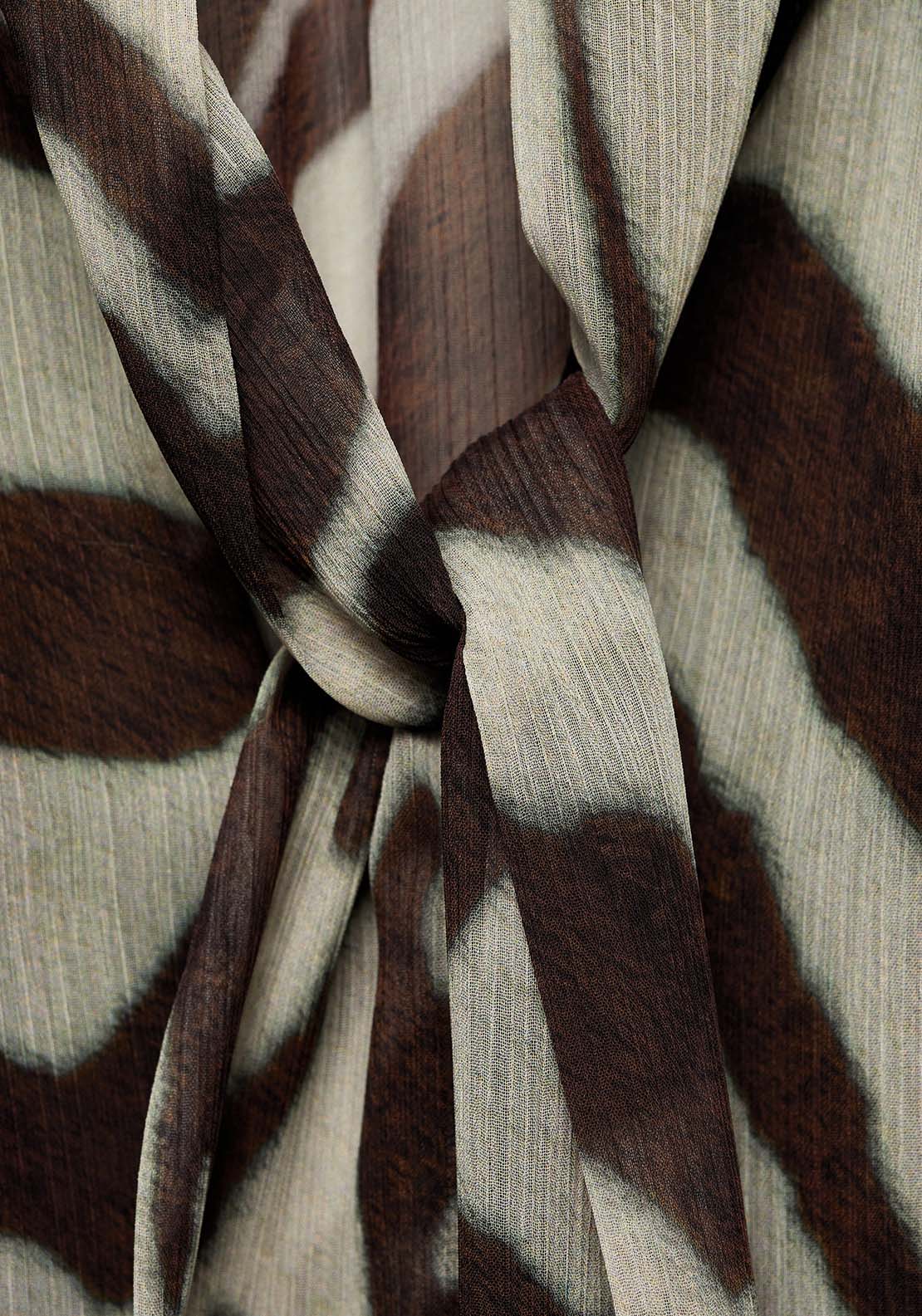 Mango Printed blouse with flared sleeves - Brown 5 Shaws Department Stores