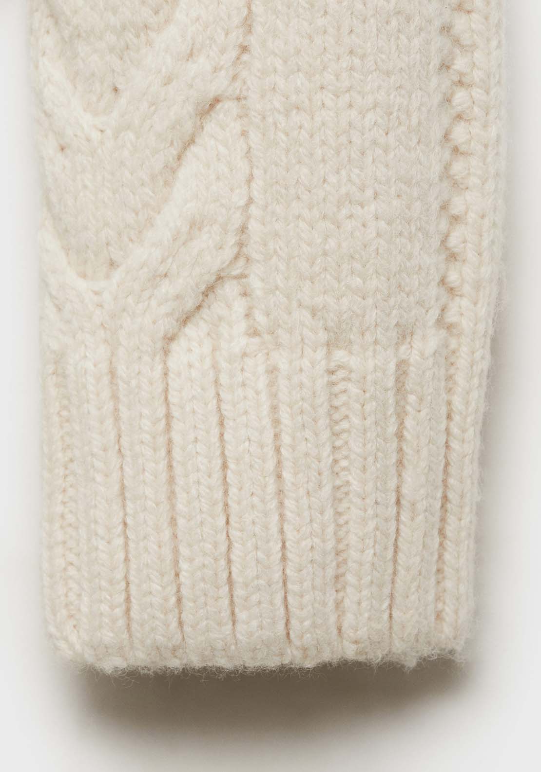 Mango Perkins-neck braided sweater - Light Beige 7 Shaws Department Stores