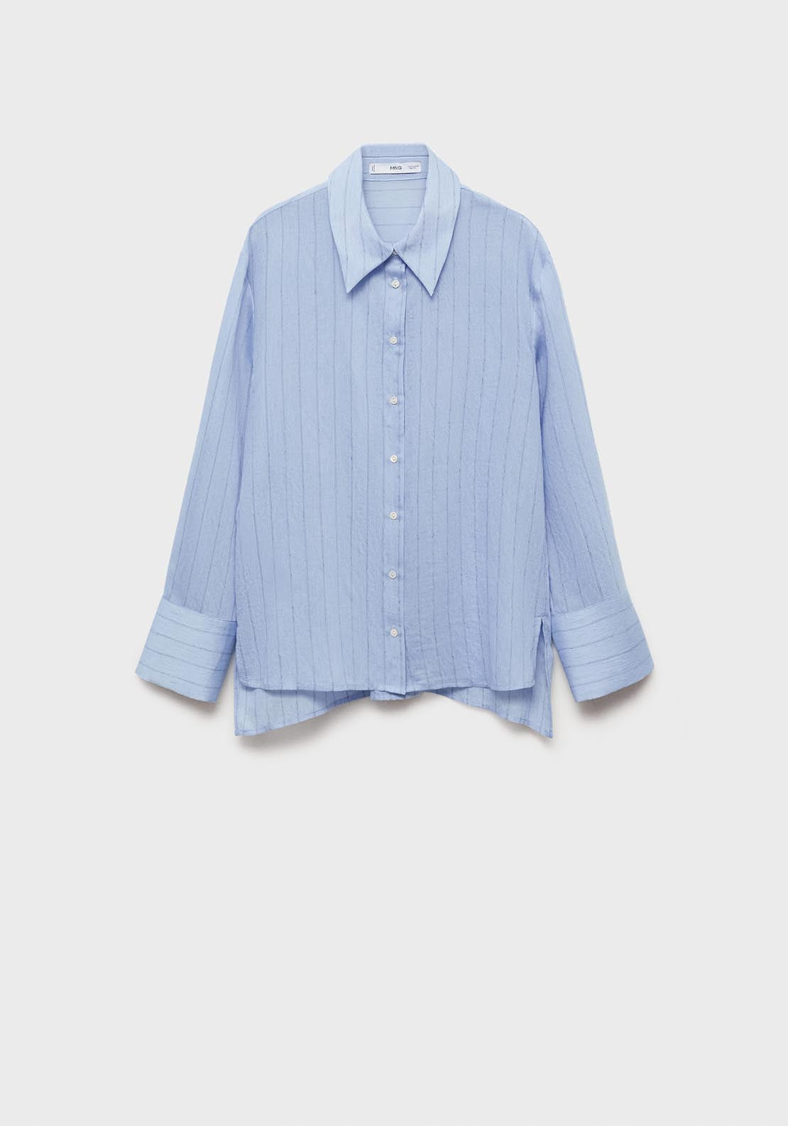 Mango Stripe-print shirt - Medium Blue 11 Shaws Department Stores