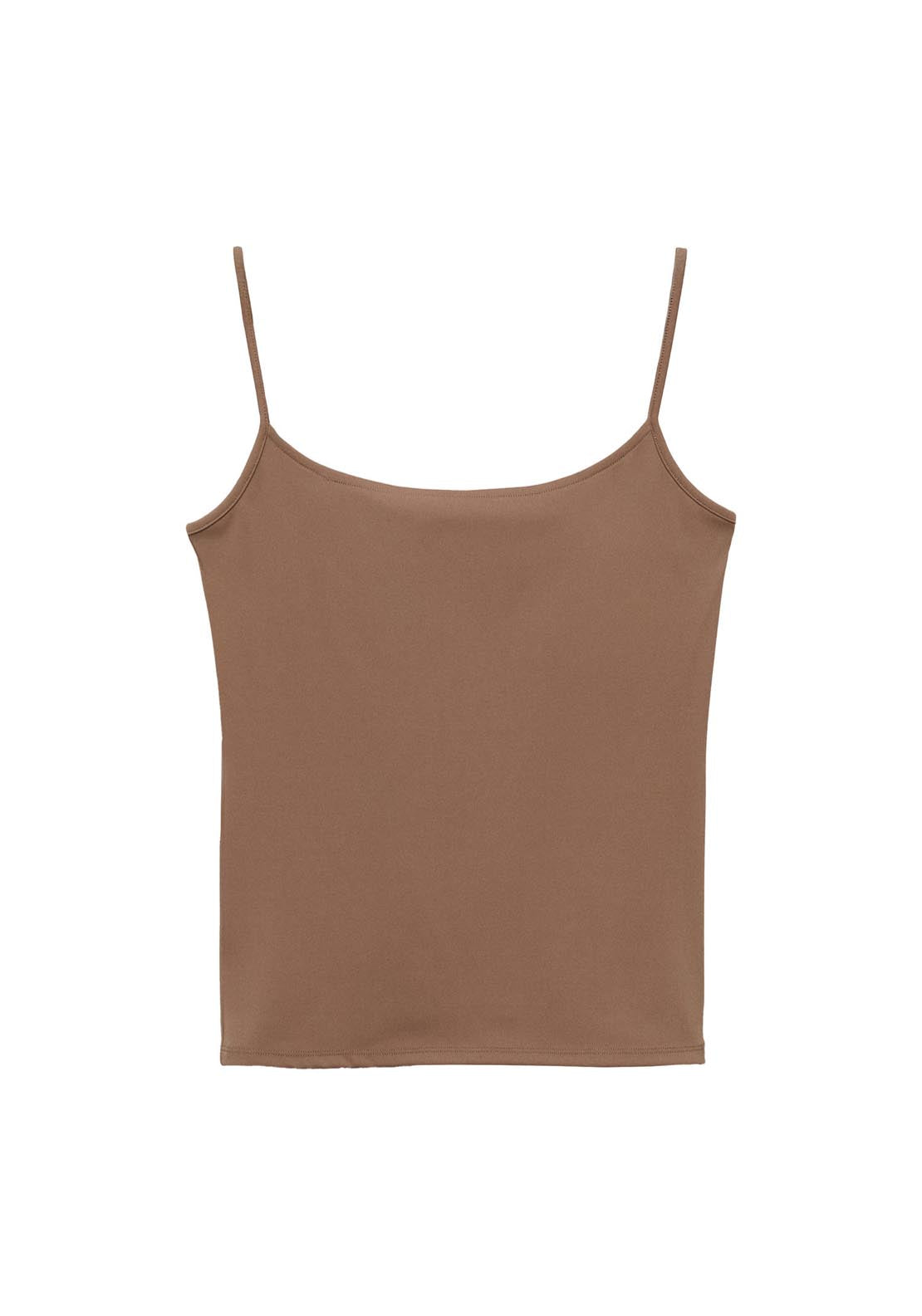 Mango Fitted Top With Thin Straps - Brown 7 Shaws Department Stores