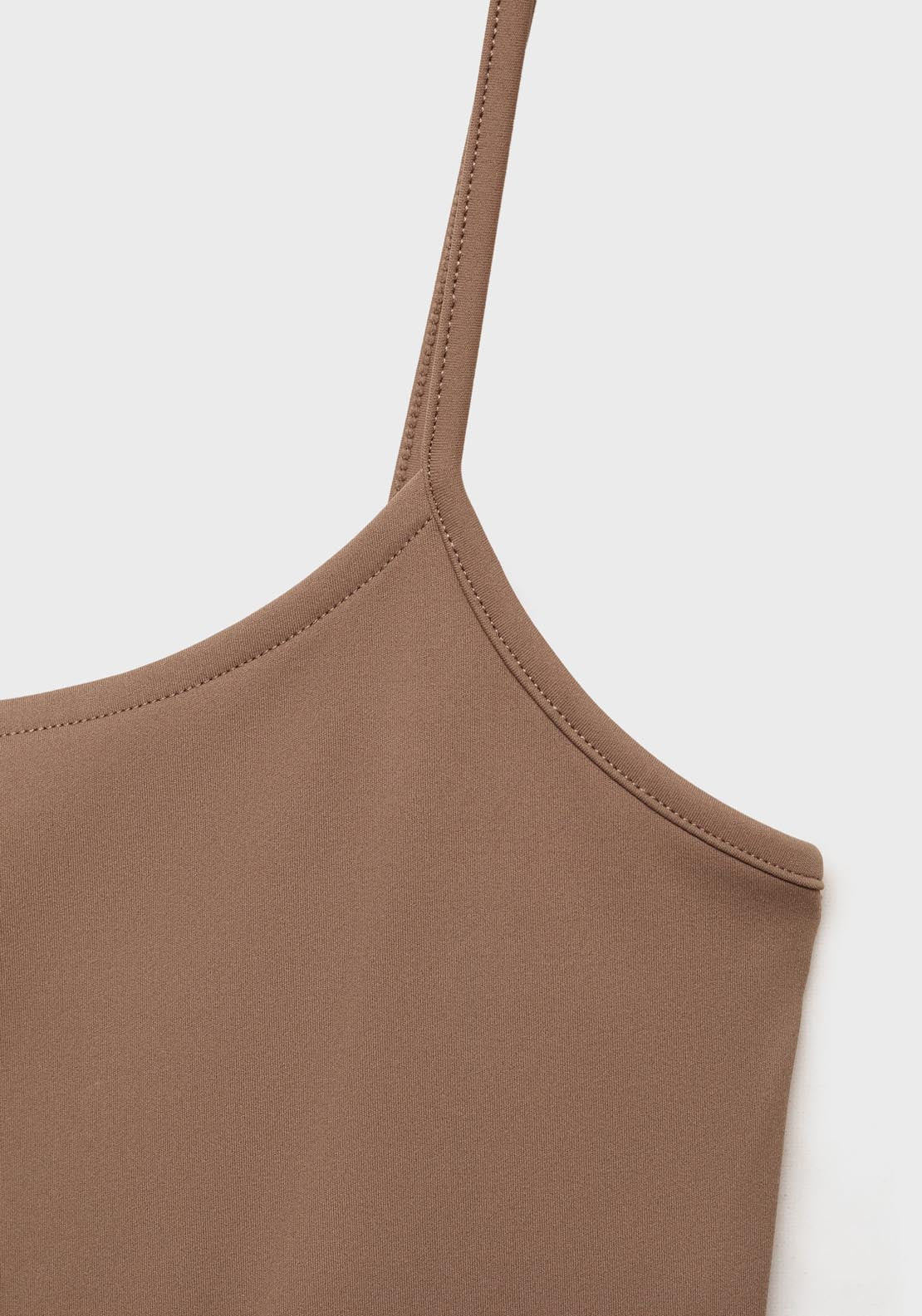 Mango Fitted Top With Thin Straps - Brown 6 Shaws Department Stores