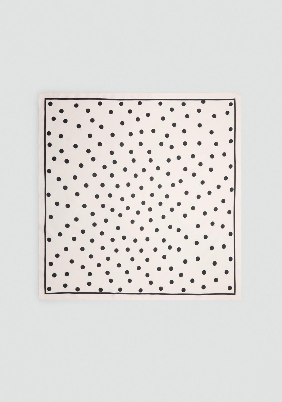 Mango Polka Dot Satin Scarf - Light Beige 3 Shaws Department Stores