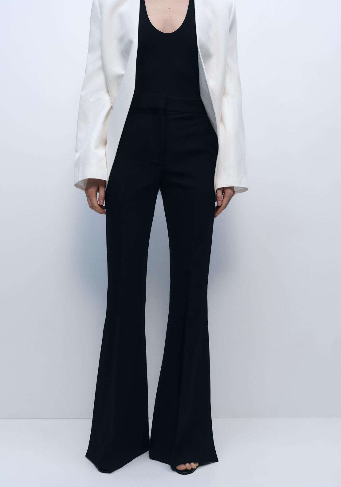 Mango Maxi Wideleg Suit Trousers - Black 1 Shaws Department Stores