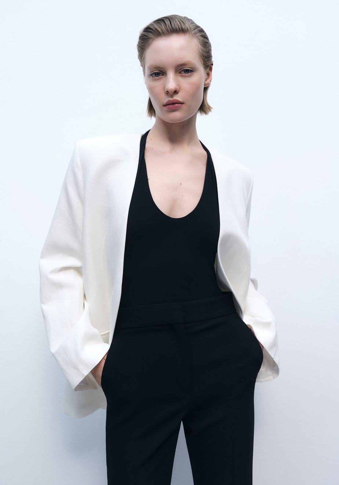 Mango Maxi Wideleg Suit Trousers - Black 4 Shaws Department Stores