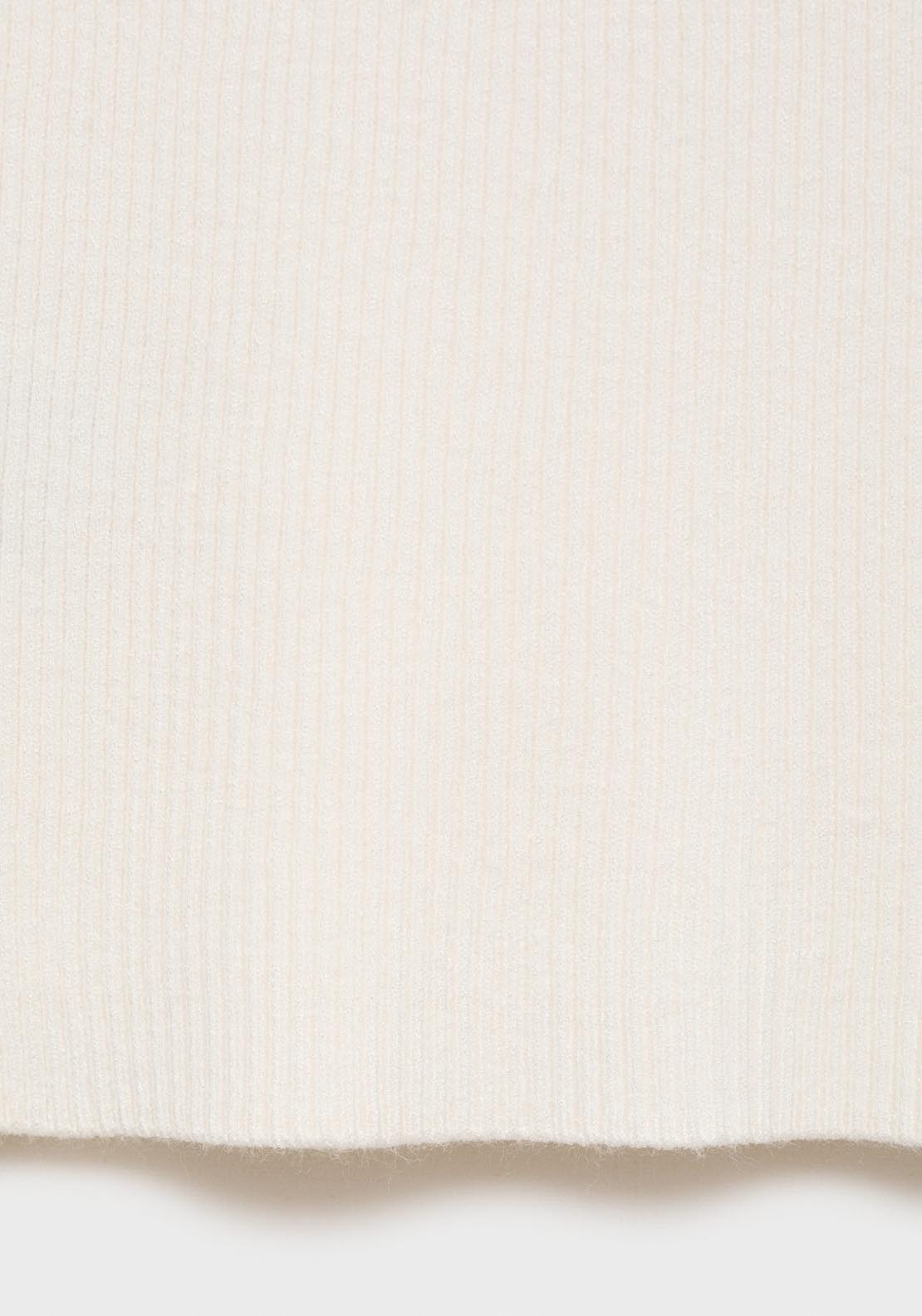 Mango Ribbed Knit Top - Light Beige 6 Shaws Department Stores