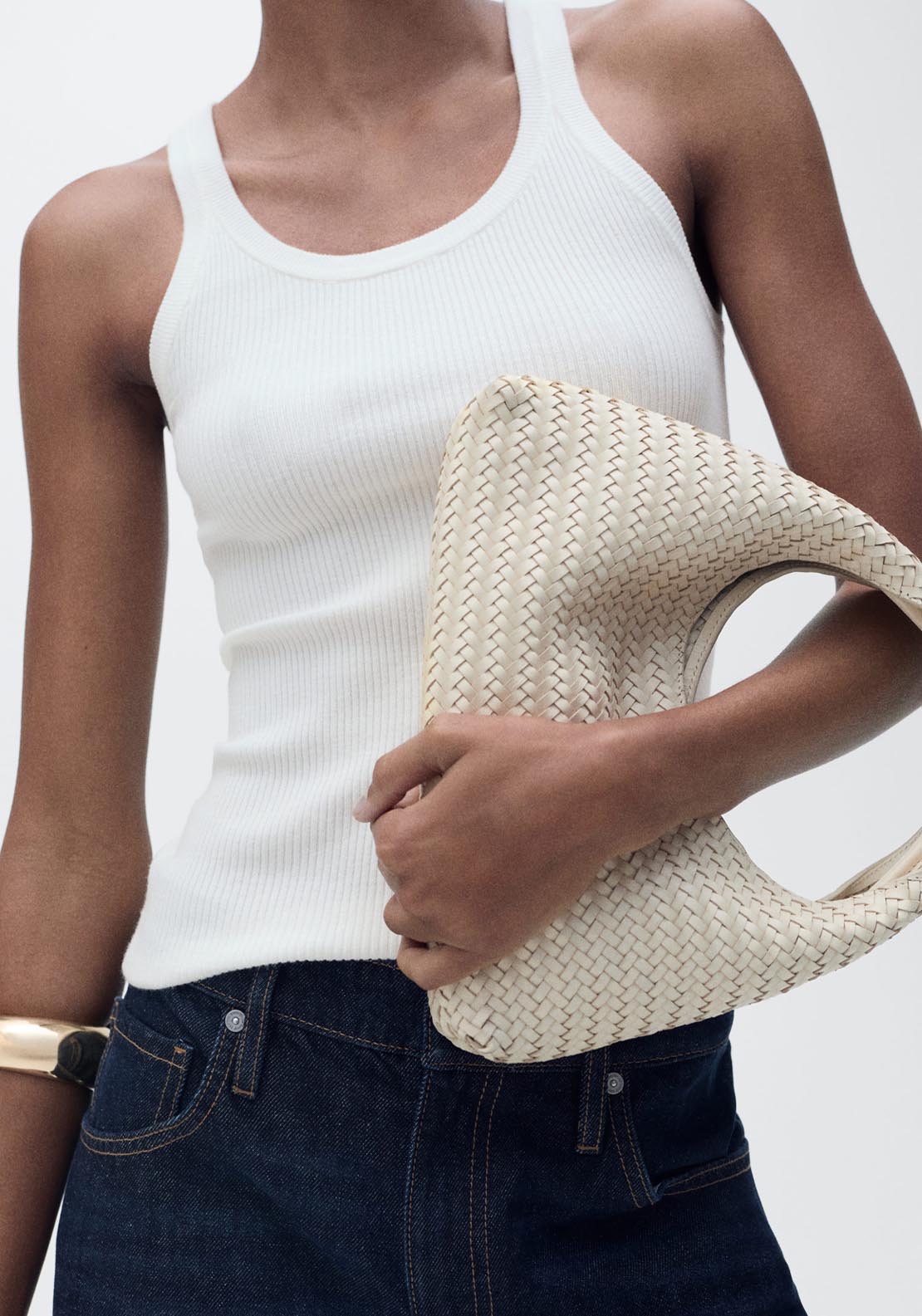Mango Ribbed Knit Top - Light Beige 4 Shaws Department Stores