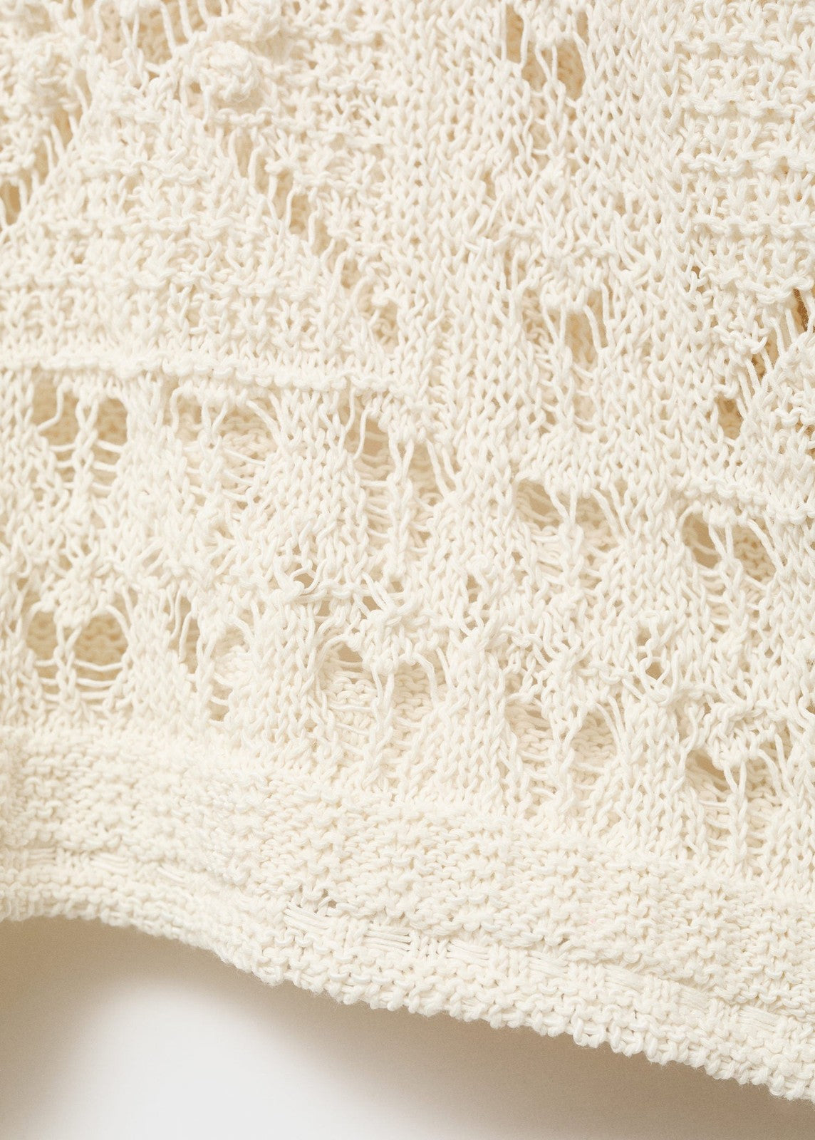 Mango Oversized openwork knitted sweater - Light Beige 8 Shaws Department Stores