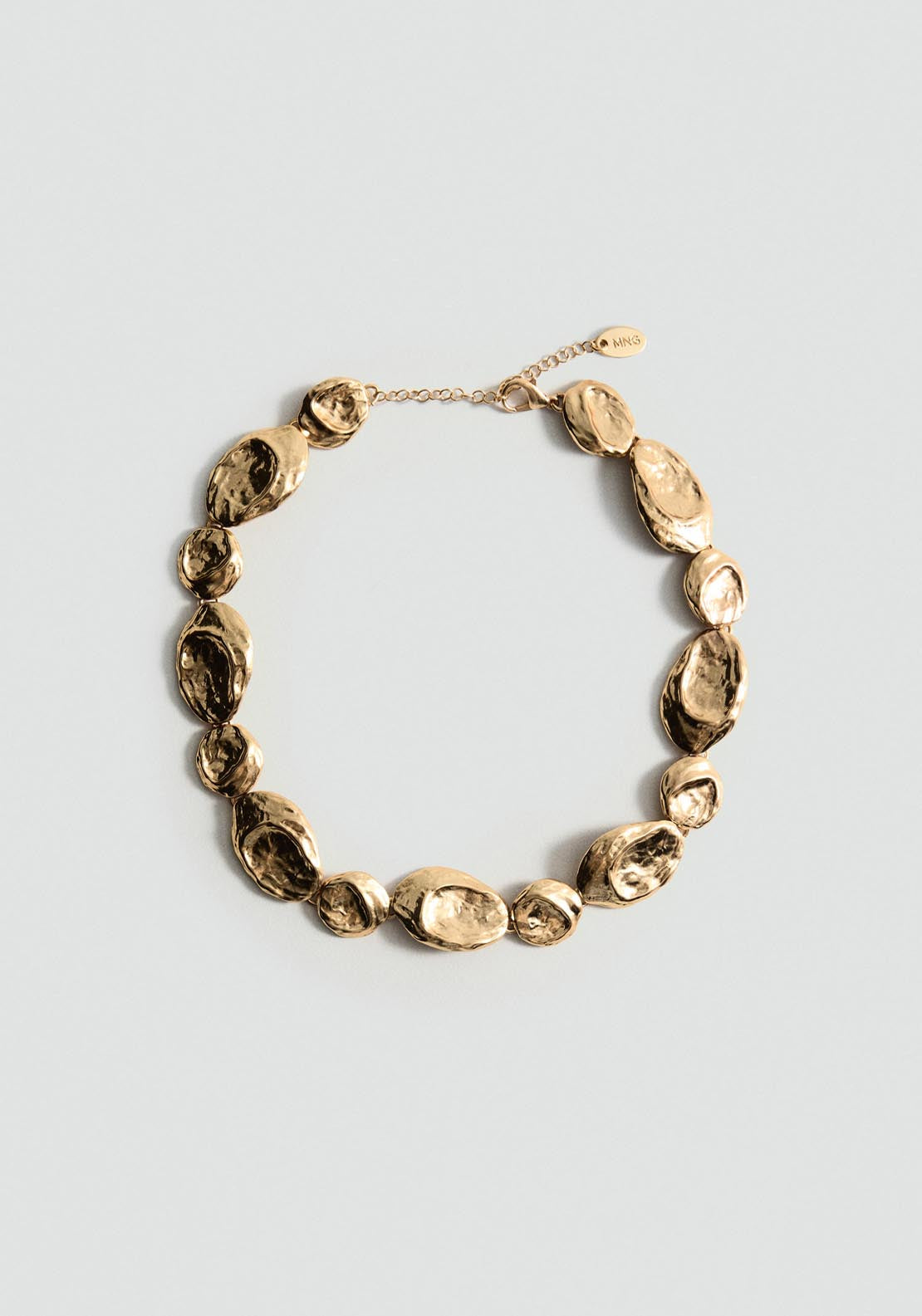 Textured Coin Necklace Gold